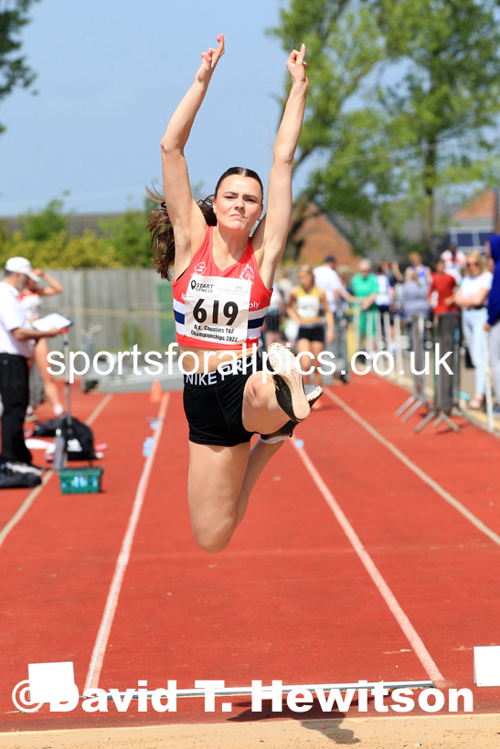 Women and Girls long jump, 2022 North Eastern Track and Field Champs., Middlesbrough. David T. Hewitson/Sports for All Pics
